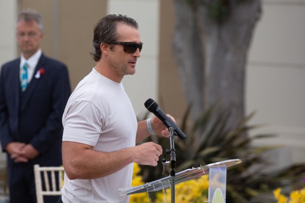 Brett Armstrong, a pastor at the Guidestone Church, speaks during...