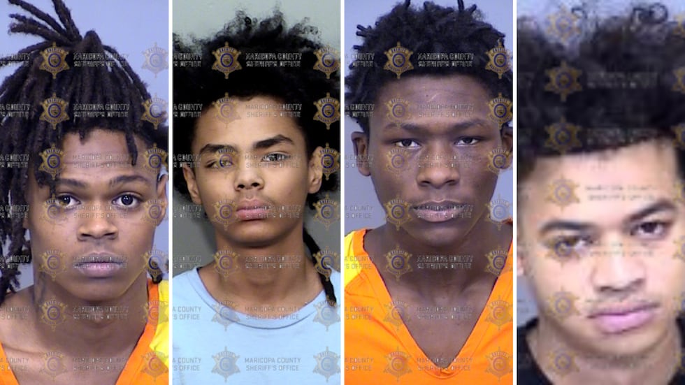 (From left to right) Anthony Coleman, Syncere Jack, Jacari West, and Charles Stokes Jr. face...