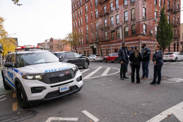 A 16-year-old boy was shot once in the back on E. 161st St. and Forest Ave. in the Bronx on Friday, Nov. 7, 2025. (Theodore Parisienne / New York Daily News)