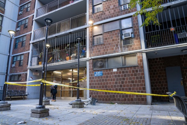 Kimberly Olmos was fatally shot in the head inside NYCHA's Harborview Terrace complex on W. 56th St. in Manhattan early Sunday. (Theodore Parisienne / New York Daily News)