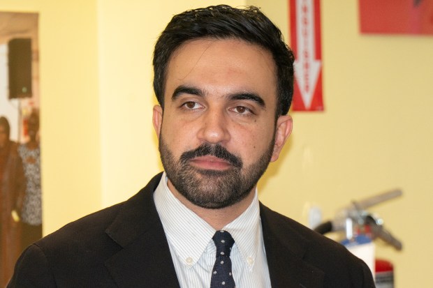 Zohran Mamdani campaigns in Brooklyn on Thursday. 