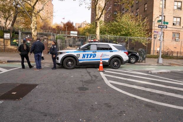 A 16-year-old boy was shot once in the back on E. 161st St. and Forest Ave. in the Bronx on Friday, Nov. 7, 2025. (Theodore Parisienne / New York Daily News)