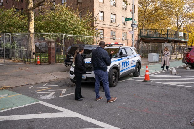 A 16-year-old boy was shot once in the back on E. 161st St. and Forest Ave. in the Bronx on Friday, Nov. 7, 2025. (Theodore Parisienne / New York Daily News)