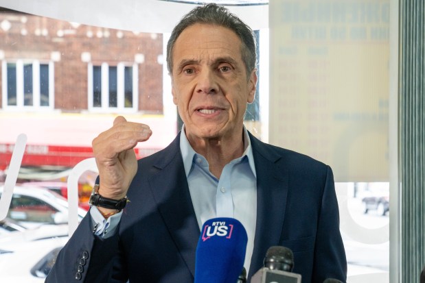 New York City mayoral candidate Andrew Cuomo addresses the media at the Ocean View Café on Brighton Beach Ave. in Brooklyn on Friday, Oct. 31, 2025. (Theodore Parisienne / New York Daily News)