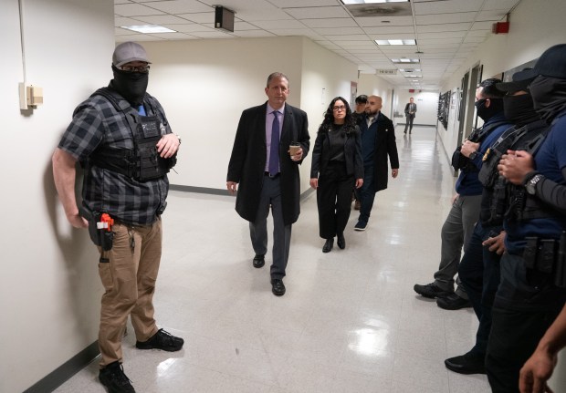 New York City Comptroller Brad Lander observes immigration court at the Jacob K. Javits Federal Building on Friday, Nov. 21, 2025 in Manhattan, New York. (Barry Williams/ New York Daily News)