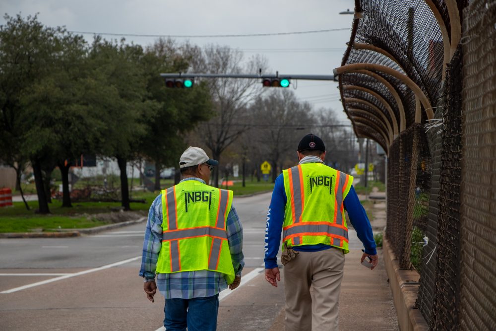 Construction workers prepare to shut down the Waco St. bridge for several months. February 4, 2020