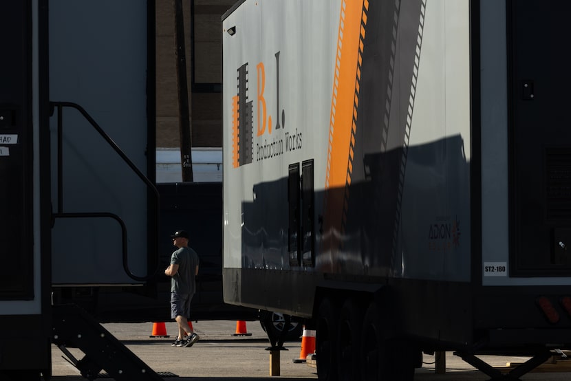 The base camp for the production of "Dutton Ranch" near KPMG Plaza on Nov. 17, 2025 in...