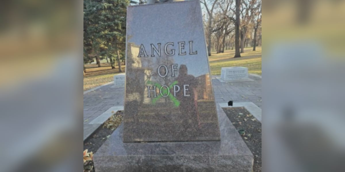Angel of Hope statue vandalized in downtown Fargo