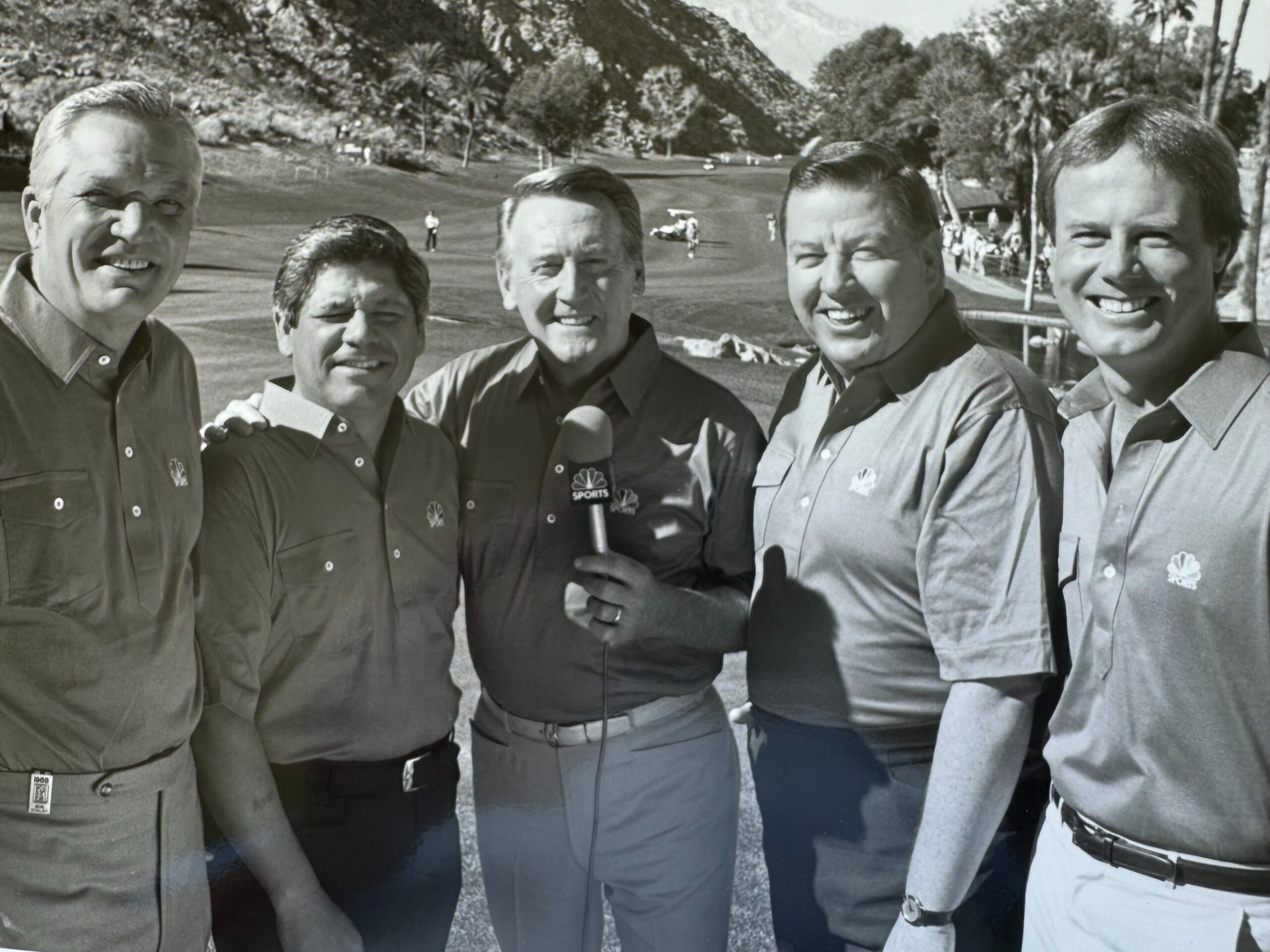 The NBC golf team in 1989 Bob Goalby, Lee Trevino, Vin Scully, Jay Randolph and Mark Rolfing are shown here in this 1989 photo. Courtesy photo