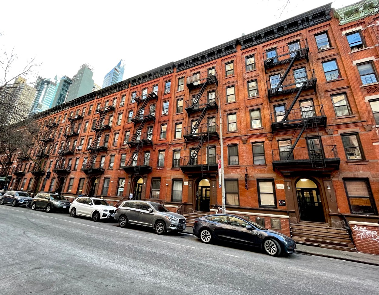 Row of apartment buildings on W49th Street