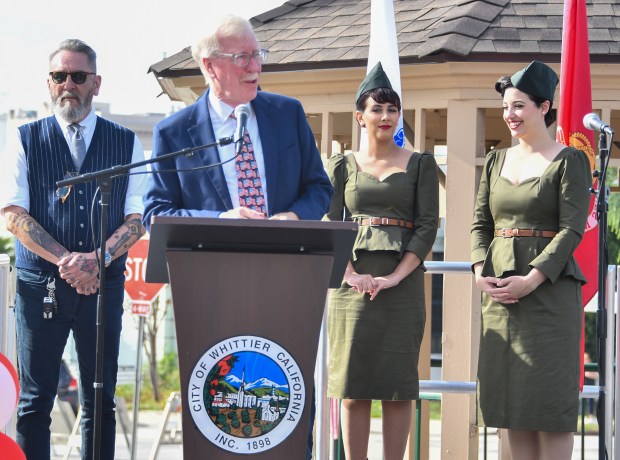 Mayor Joe Vinatieri speaks as the City of Whittier hosts...
