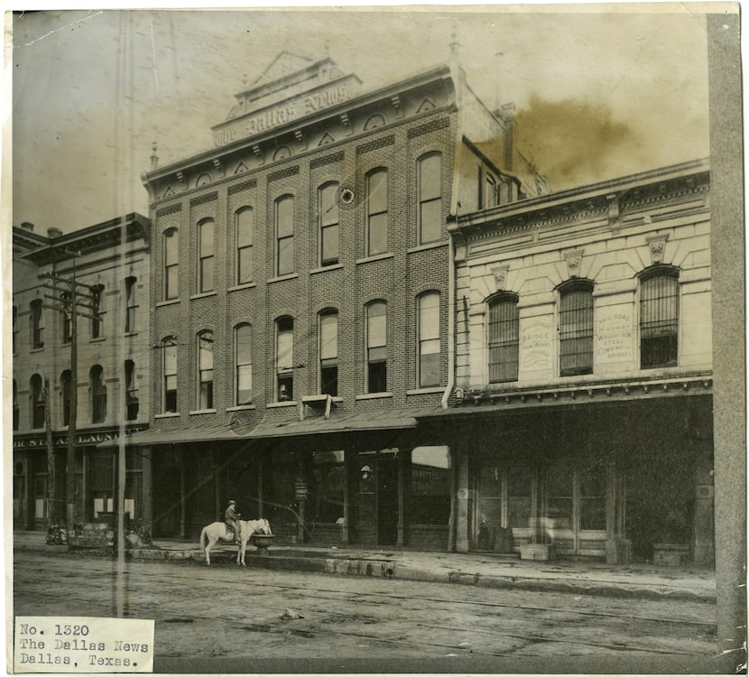 The Dallas News building on Commerce Street, ca. 1880s.