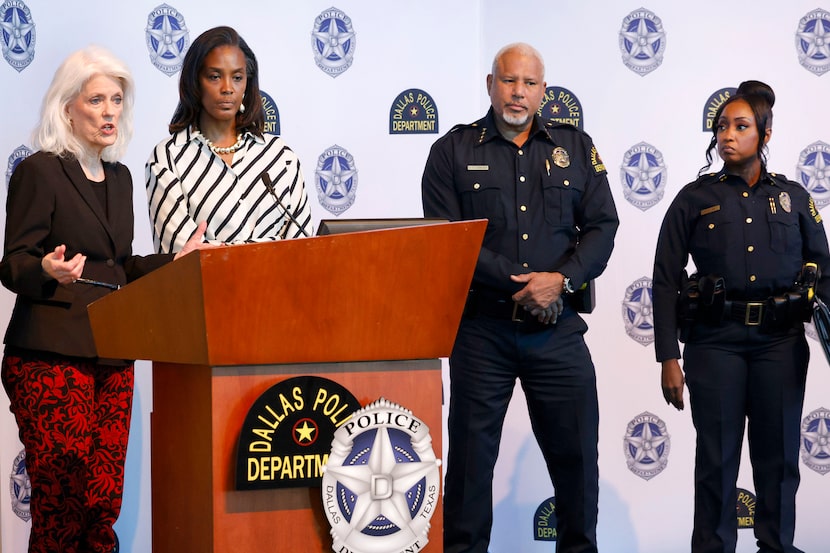 Jan Langbein, CEO at Genesis Women's Shelter and Support, left, speaks, Tuesday, Nov. 4,...