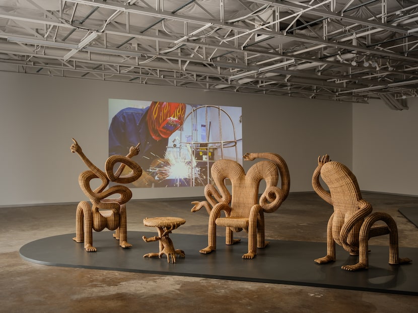 Chris Wolston's "Profile in Ecstasy" on display at the Dallas Contemporary in the Design...