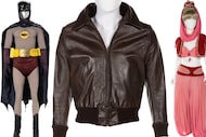 Adam West's superhero costume from the 1960s "Batman" TV series (from left), Henry Winkler's...