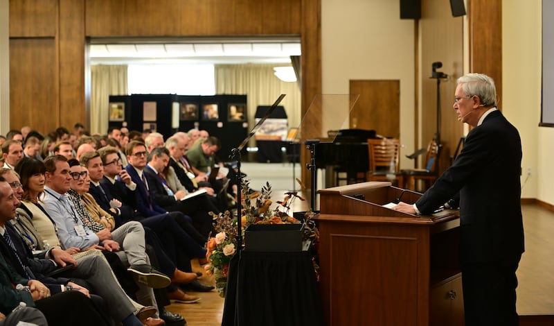 Elder Gerrit W. Gong speaks about discipleship and artificial intelligence on Wednesday, Nov. 5, 2025.