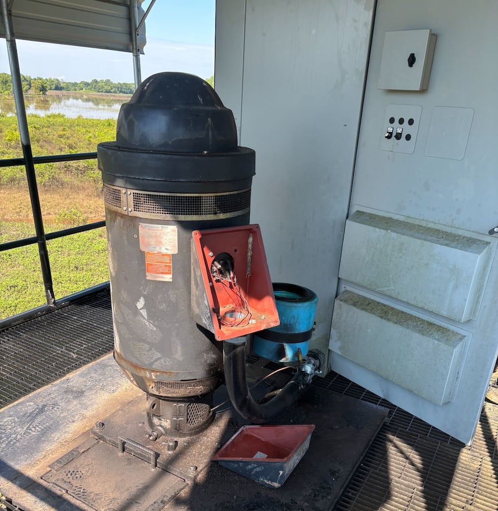 Thieves stole all the copper necessary to feed ad manage electricity to the 200 hp pump at Ed...