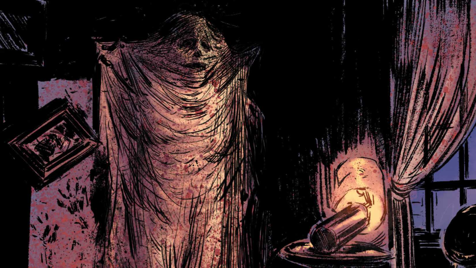 A victim's skin draped against a wall in The Empty Man