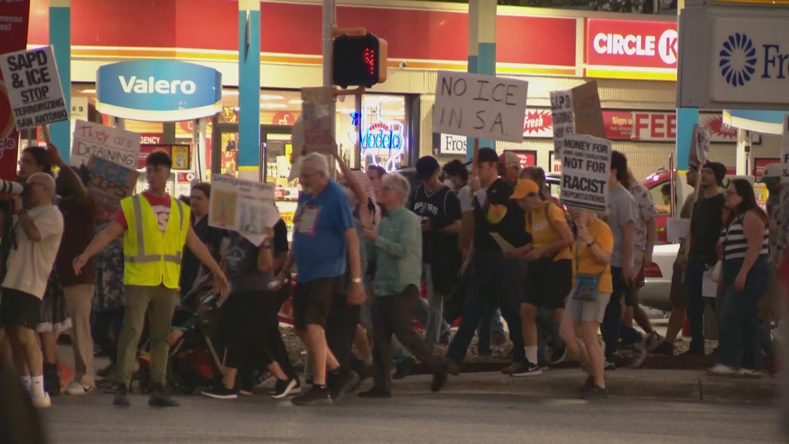 Dozens protest after immigration raid that detained 140 in San Antonio