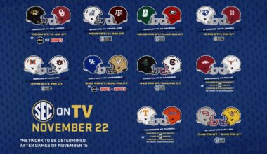 SEC announces football TV schedule for Nov. 15 and 22 - Southeastern Conference