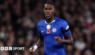 Chelsea's Trevoh Chalobah on the pitch looking focused against Wolves.