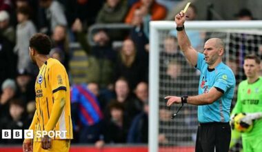 Crystal Palace 0-0 Brighton: Georginio Rutter booked for diving in goalless draw at Selhurst Park