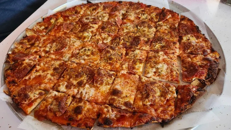 Pizza with eggs on top