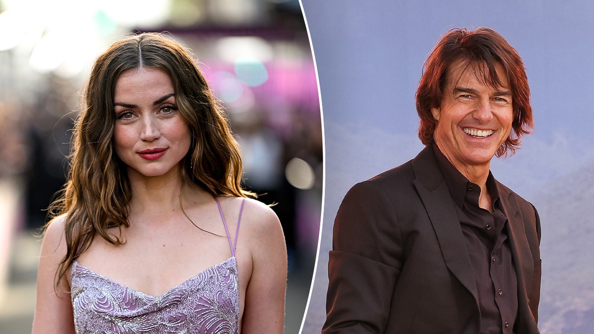 A split image of Ana de Armas and Tom Cruise