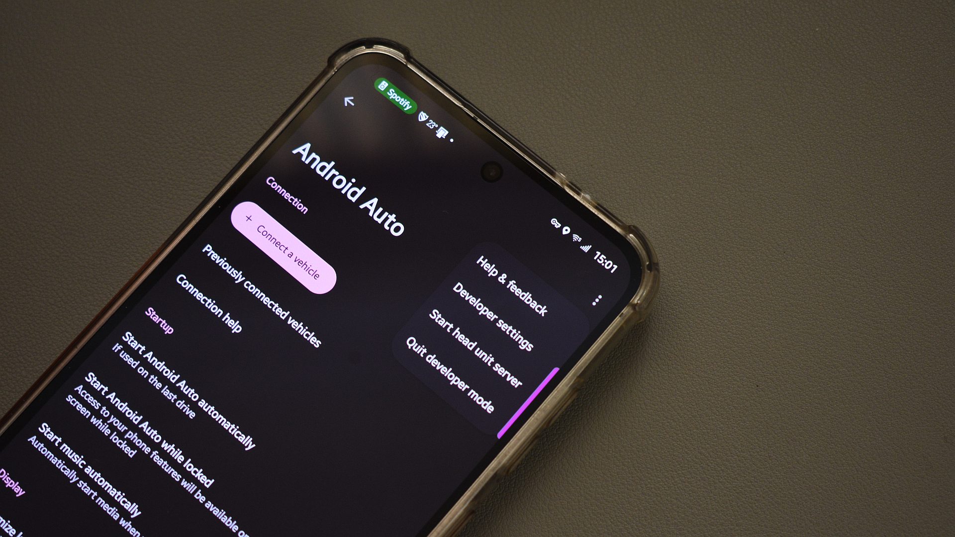 android auto developer settings 1