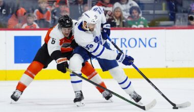 Flyers' three-game win streak ends in 5-2 loss to Maple Leafs