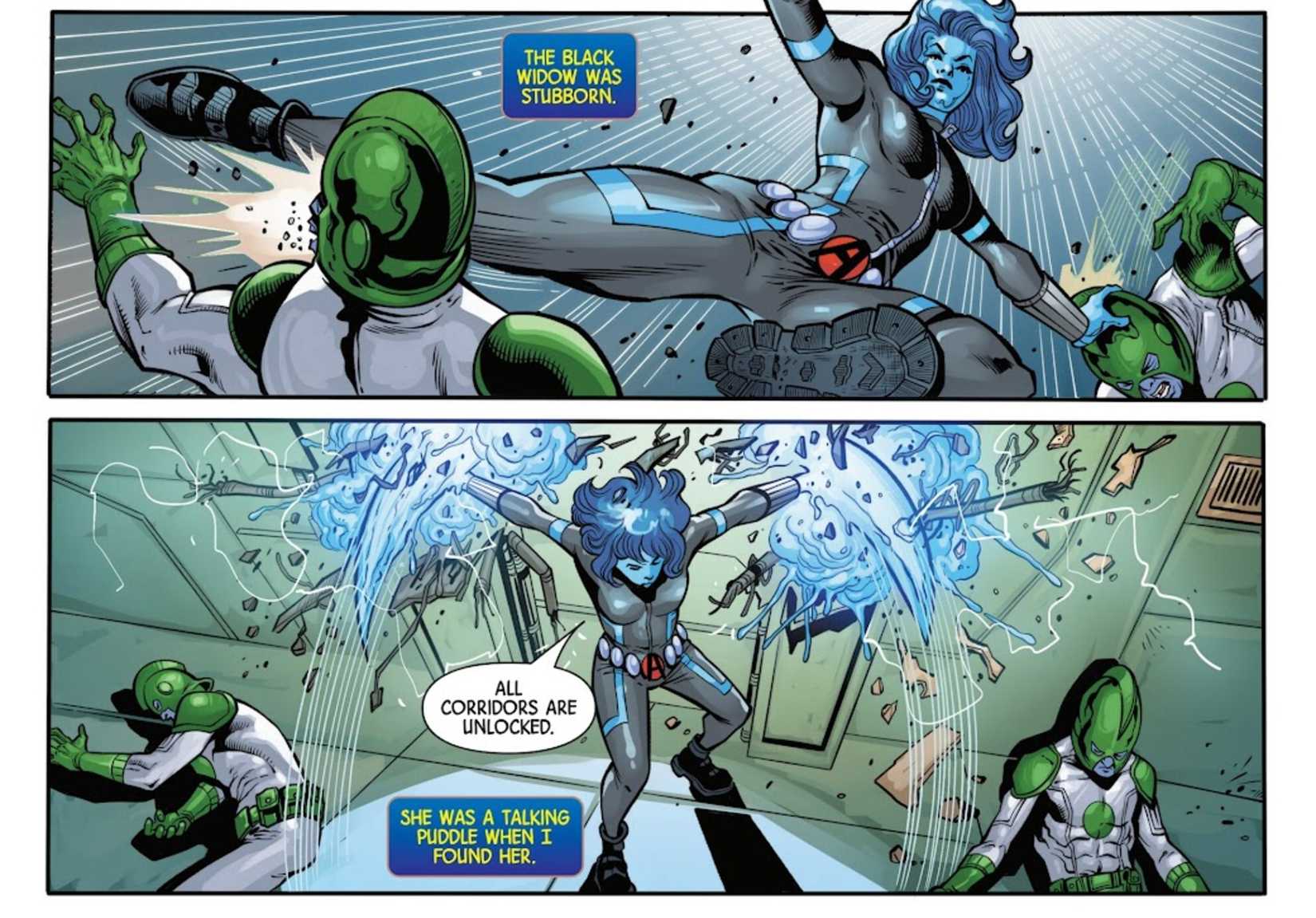 AVENGERS' BLACK WIDOW SHOWCASES HYDROKINETIC POWERS