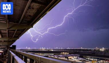 More than 11,000 homes lose power as storms with spectacular lightning hit south-east Queensland