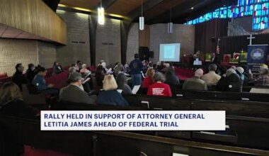 New Rochelle holds rally in support of NY AG Letitia James ahead of federal trial