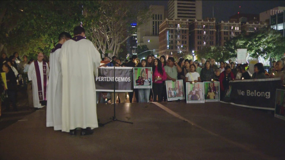Vigil outside San Diego federal courthouse calls for transparency in immigrant detention conditions