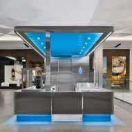 Stainless-steel coffee kiosk