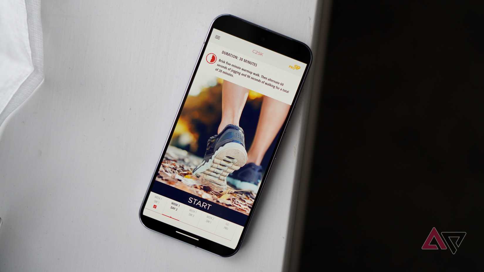 The C25K app on the Google Pixel 10 Pro XL