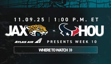 Week 10, How to Watch Jacksonville Jaguars vs. Houston Texans