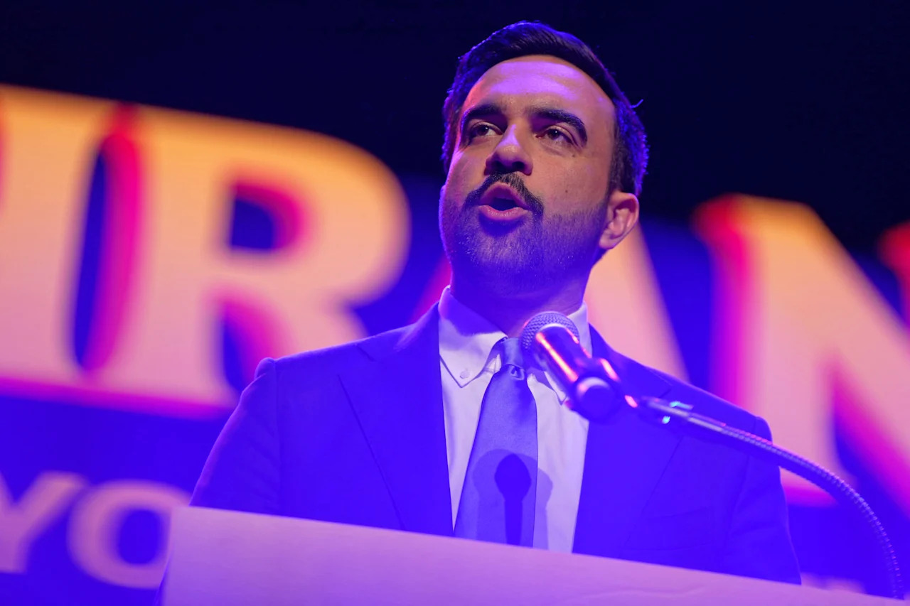 New York City Mayoral candidate Zohran Mamdani speaks during an election night event at the Brooklyn Paramount Theater in Brooklyn, New York on November 4, 2025. New Yorkers elected leftist Zohran Mamdani as their next mayor November 4, 2025 broadcasters projected, on a day of key local ballots across the country offering the first electoral judgement of Donald Trump's tumultuous second White House term. (Photo by Angelina Katsanis / AFP) (Photo by ANGELINA KATSANIS/AFP via Getty Images)          