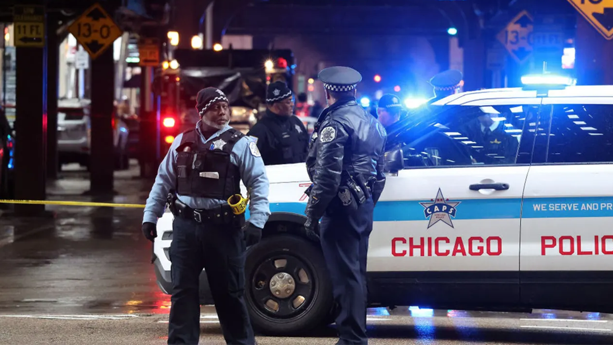 Chicago cops at a crime scene