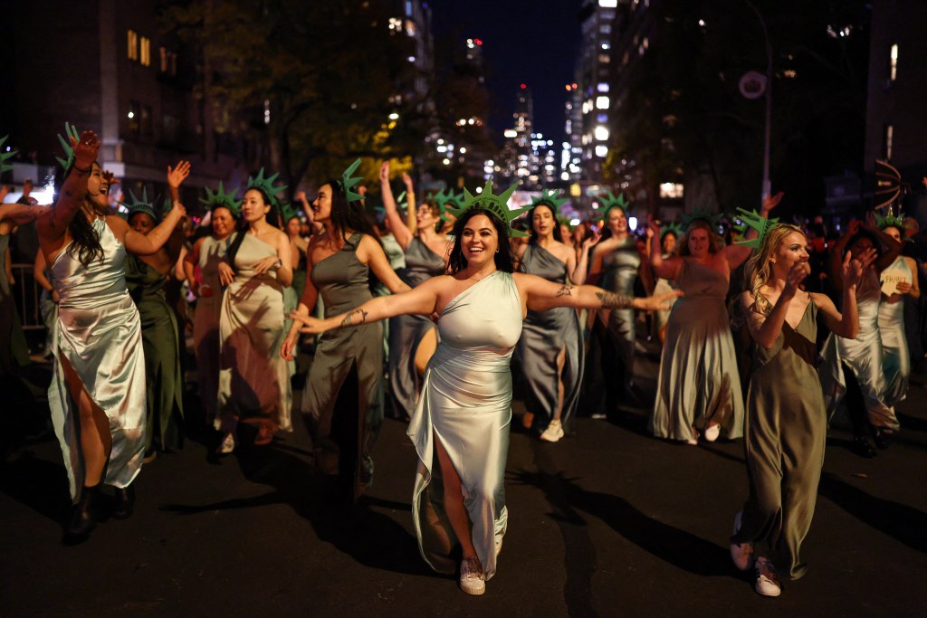 Participants in the annual Village Halloween Parade prepare to march through lower Manhattan on October 31, 2025 in New York City.