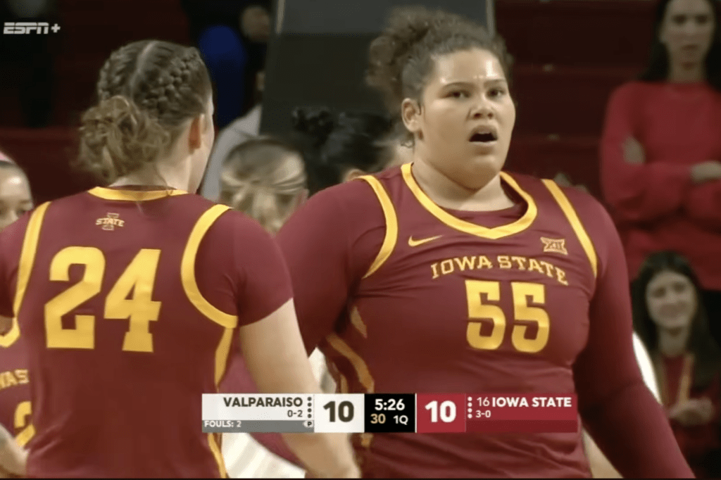 Audi Crooks dominates for Iowa State against Valparaiso.