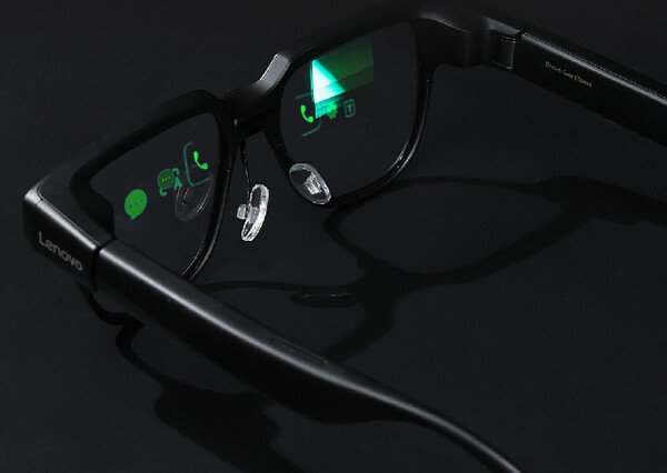 The Lenovo Visual AI Glasses are the first to use resin diffraction waveguide technology. (Image source: Lenovo) 