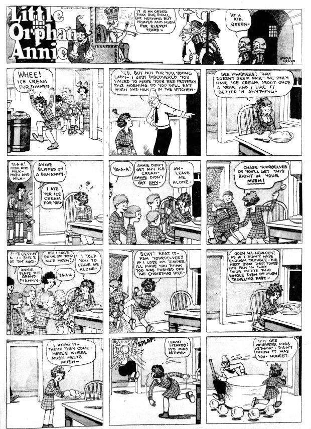 The first "Little Orphan Annie" comic strip published on a Sunday, Nov. 2, 1924, in the Chicago Tribune. (Chicago Tribune)
