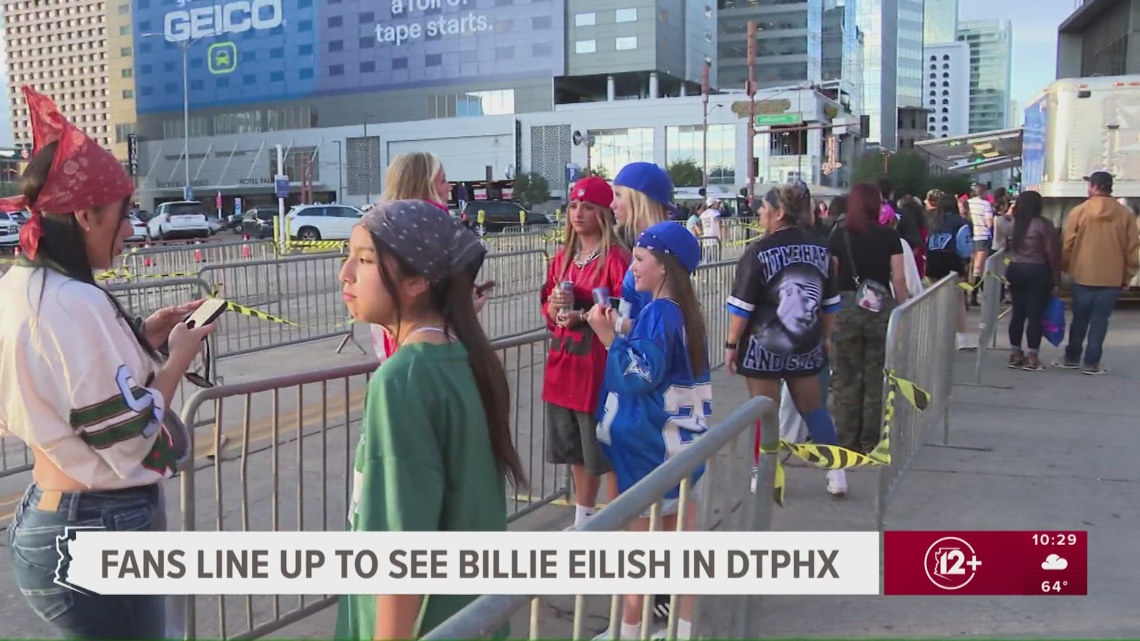 Not even the rain could keep Phoenix fans away: Concertgoers lining up, camping out ahead of Billie Eilish concert
