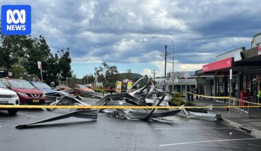Man killed and 117,000 without power as storms lash Sydney and western NSW