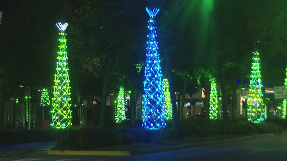 Uptown Houston illuminates Post Oak Boulevard with 300 dazzling holiday trees