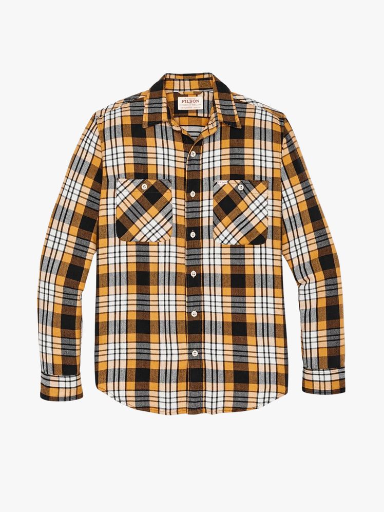 Flannel shirt on a flat background.