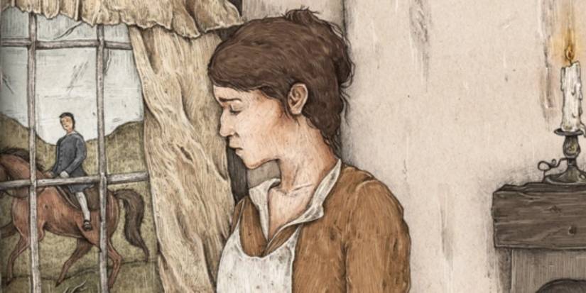 Merope Gaunt admiring Tom Riddle Sr from afar in Harry Potter.