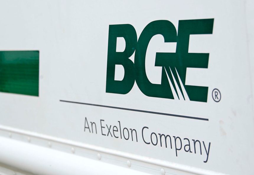 A Baltimore Gas and Electric utility logo, seen on August 10, 2023.