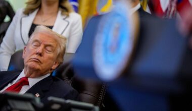 Images of Trump appearing to close his eyes during Oval Office event spread across social media
